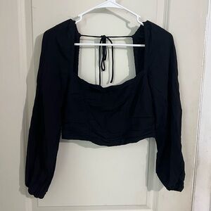 Urban Outfitters Black Puff Sleeve Blouse